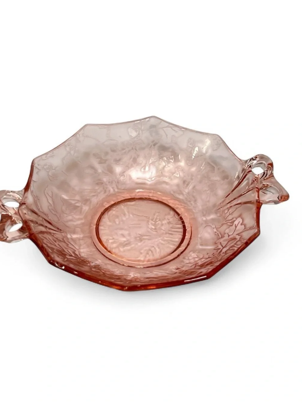 Jeannette Glass CHERRY BLOSSOM serving bowl Pink Depression Glass